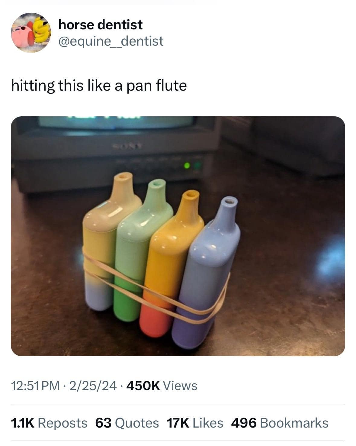 funny pics. hitting this like a pan flute