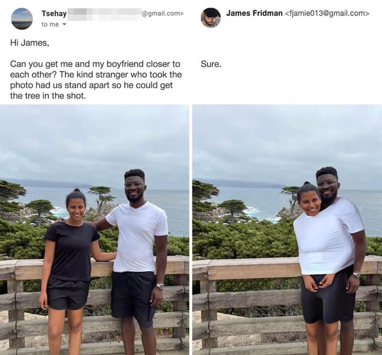James Fridman, funny photo edits, Photoshop fails, internet humor, Photoshop jokes, hilarious photo edits, creative photo manipulations