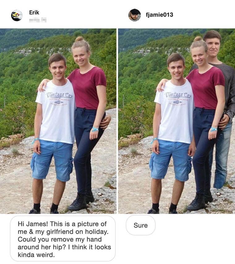James Fridman, funny photo edits, Photoshop fails, internet humor, Photoshop jokes, hilarious photo edits, creative photo manipulations