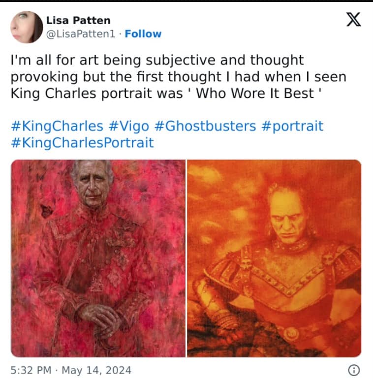 King charles portrait memes, king charles portrait, king charles, prince charles, prince charles portrait memes, king charles portrait reactions, king charles portrait tweets