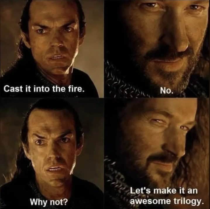 LoTR memes, Lord of the Rings memes, Lord of the Rings humor, Tolkien fandom jokes, funny Middle-earth references, LOTR comedic content, hilarious parodies of the Ring trilogy, witty memes for hobbits and wizards alike