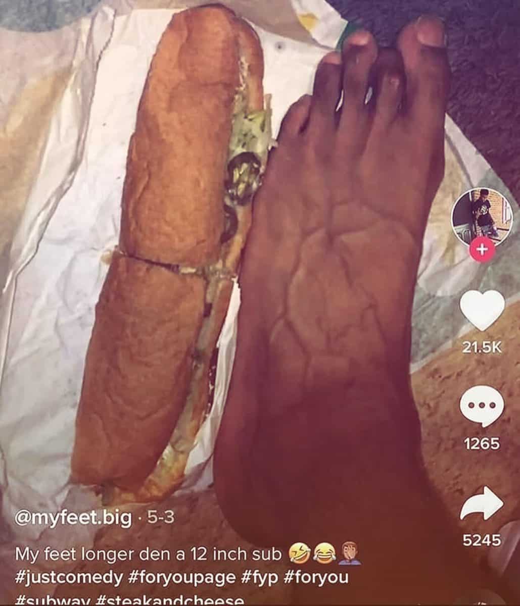 cursed food items. My feet longer den a 12 inch sub