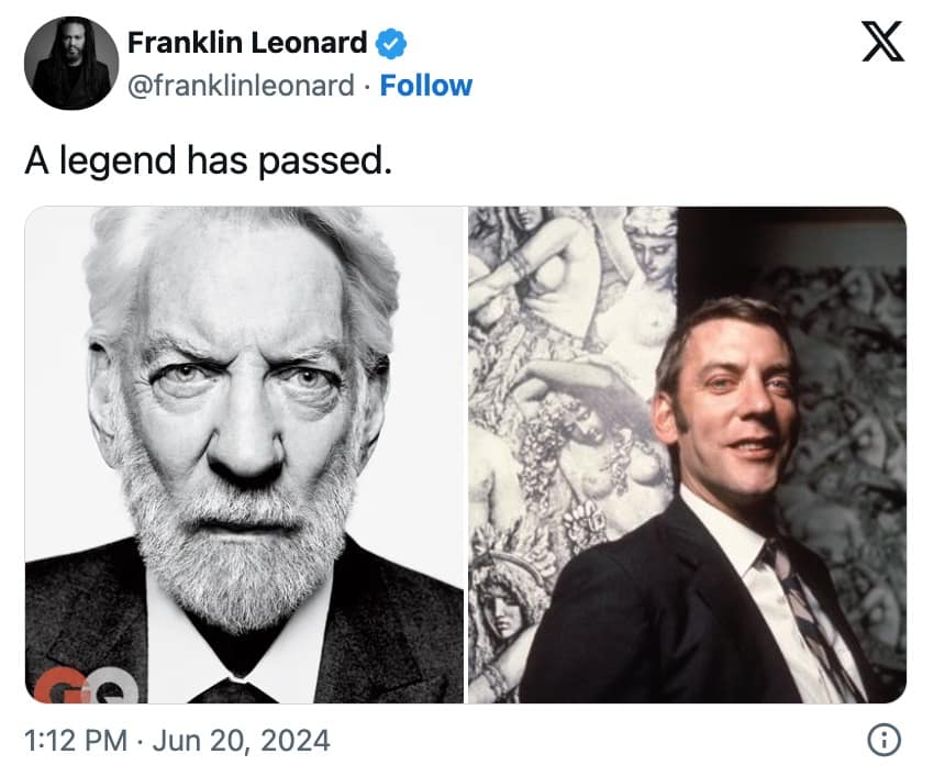 donald sutherland memes, donald sutherland tribute, donald sutherland reactions