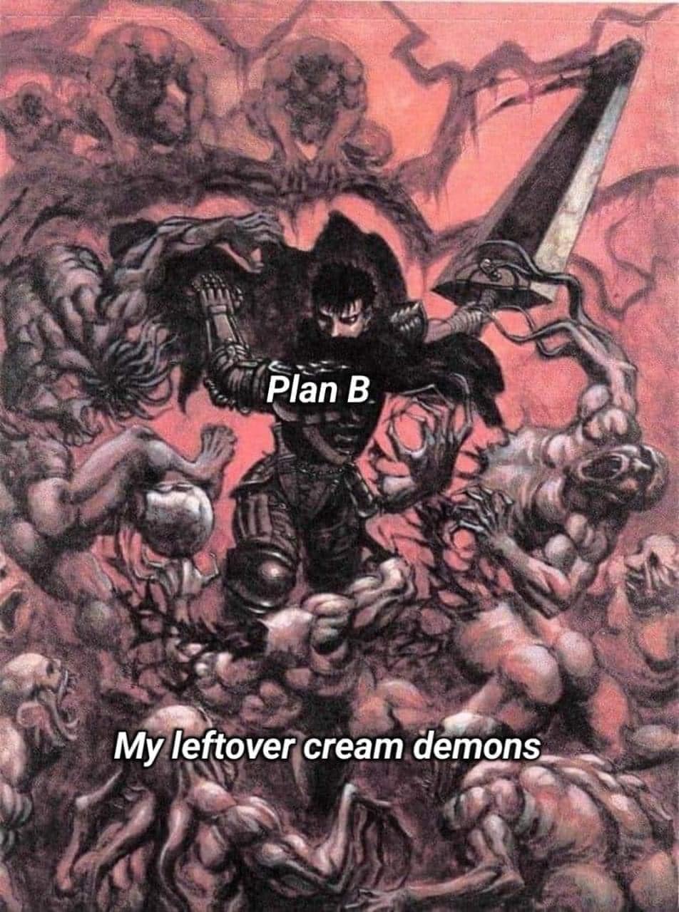 funny pics. Plan B My leftover cream demons