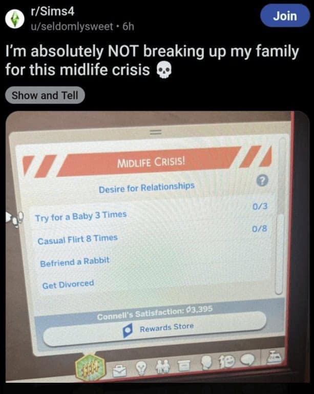 I'm absolutely NOT breaking up my family for this midlife crisis