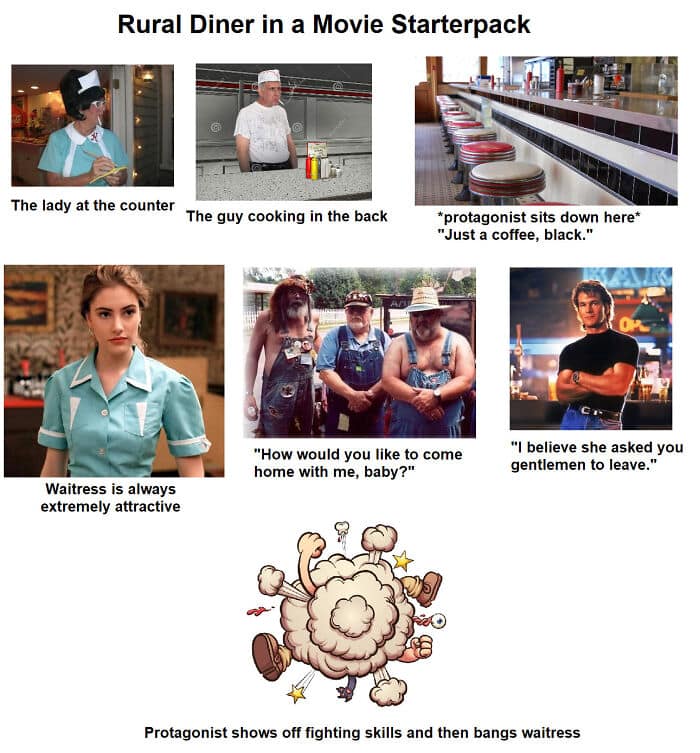 Rural Diner in a Movie Starterpack