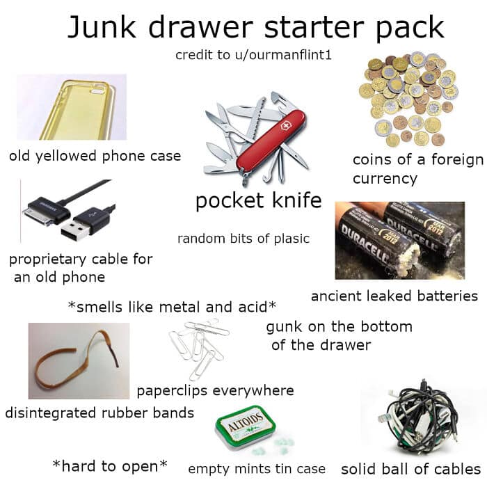 Junk drawer starter pack