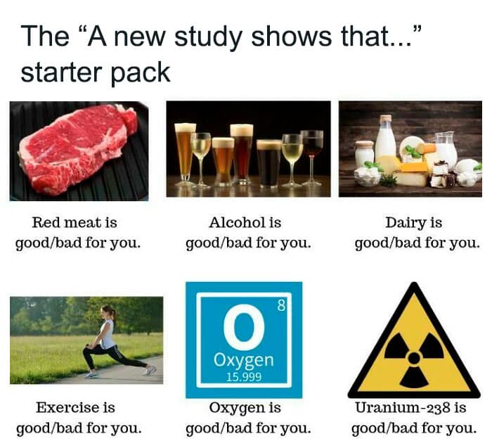 The "A new study shows that... " starter pack