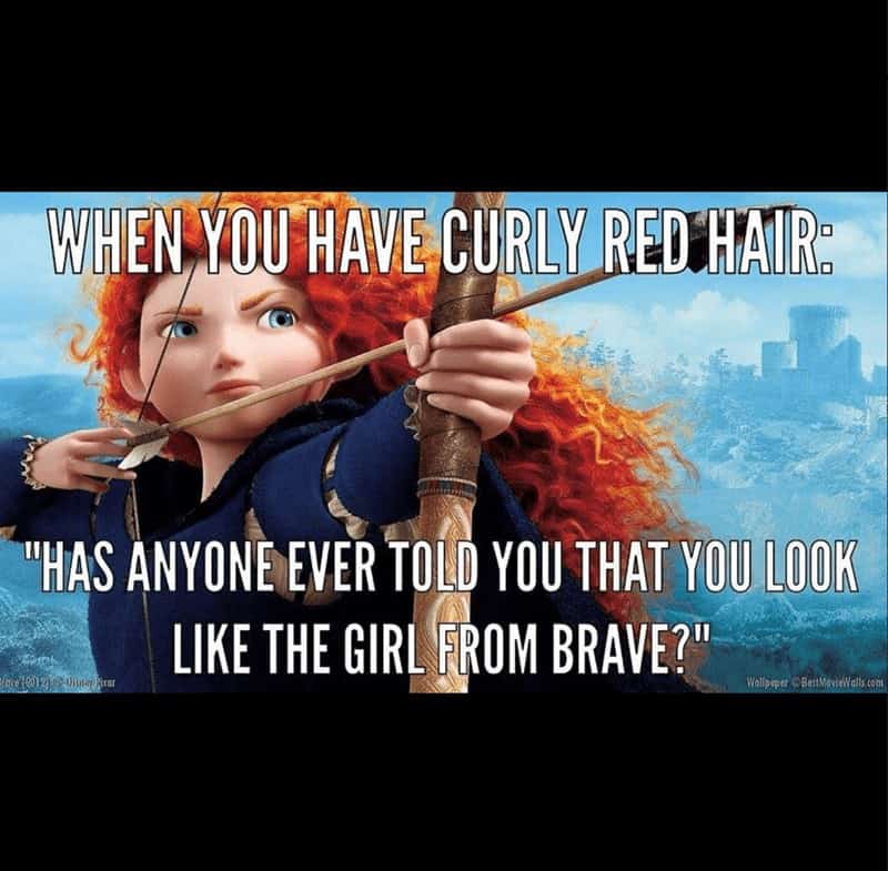 redhead memes. WHEN YOU HAVE CURLY RED HAIR® "HAS ANYONE EVER TOLD YOU THAT YOU LOOK LIKE THE GIRL FROM BRAVE?"
