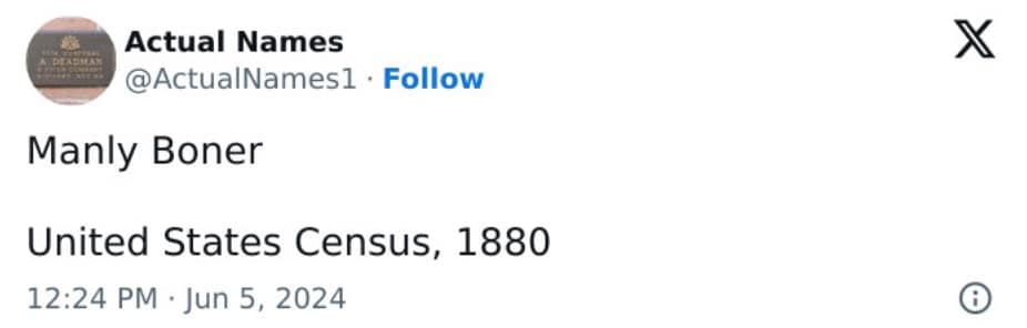 worst names, funny names, old census records, hilarious historical names, amusing historical names, comedic historical names