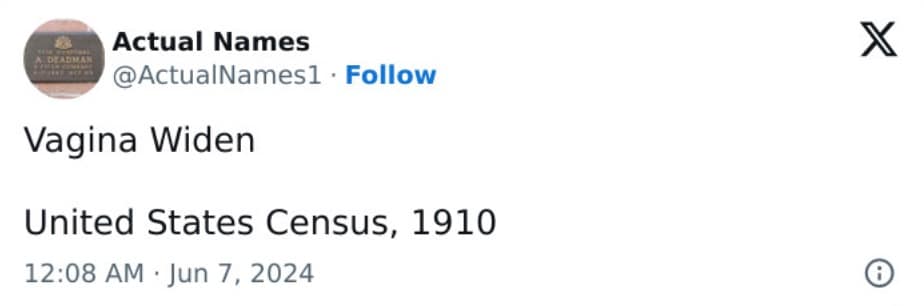 worst names, funny names, old census records, hilarious historical names, amusing historical names, comedic historical names