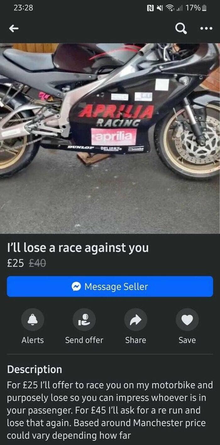 I'll lose a race against you