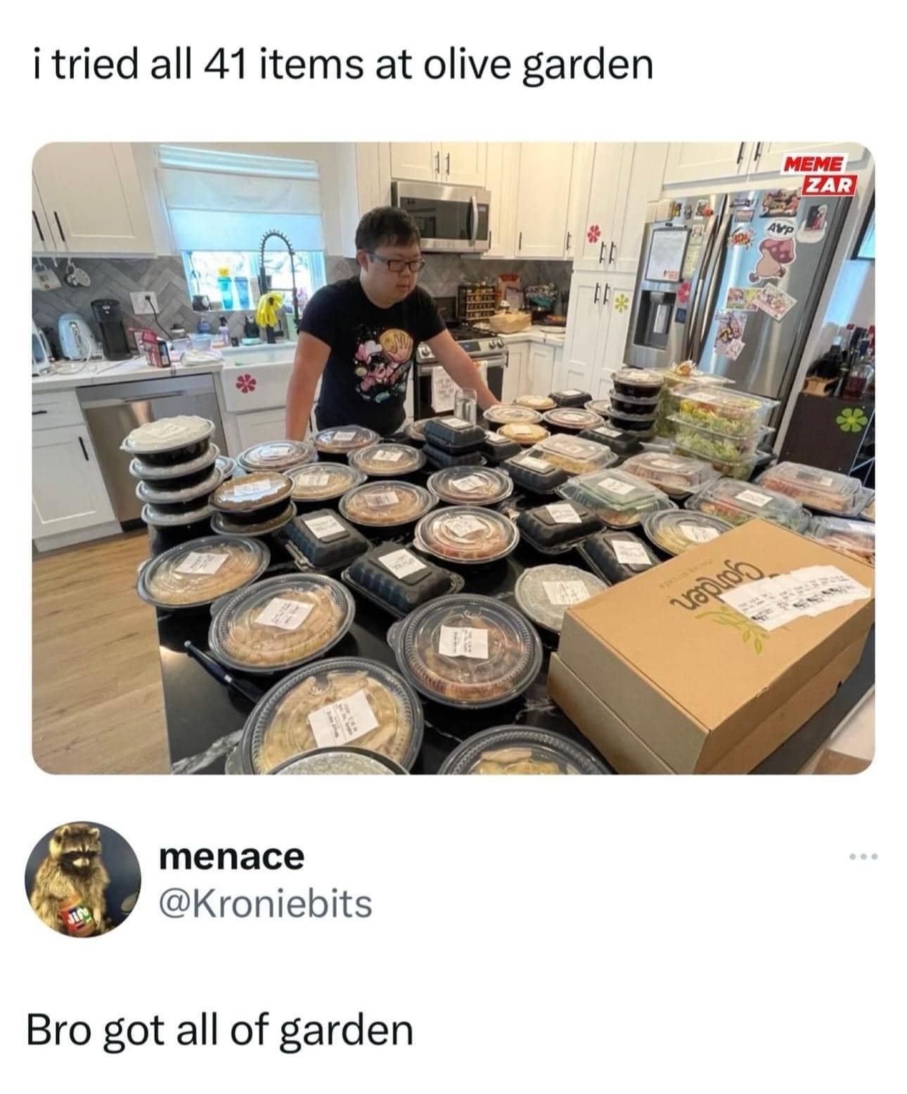 funny memes. i tried all 41 items at olive garden