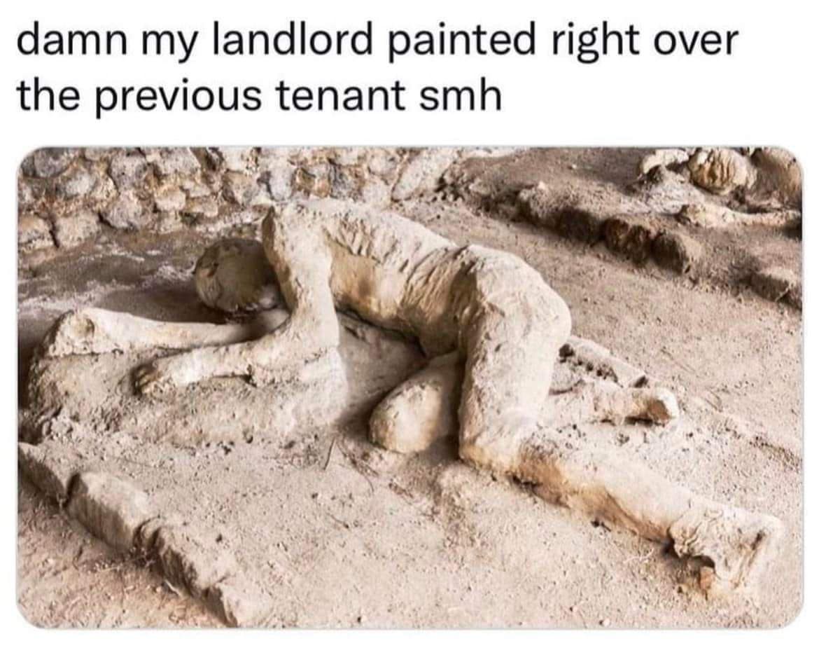 damn my landlord painted right over the previous tenant smh