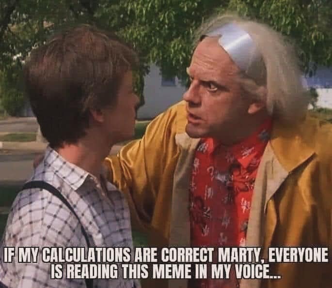funny pics. IF MY CALCULATIONS ARE CORRECT MARTY, EVERYONE IS READING THIS MEME IN MY VOICE...