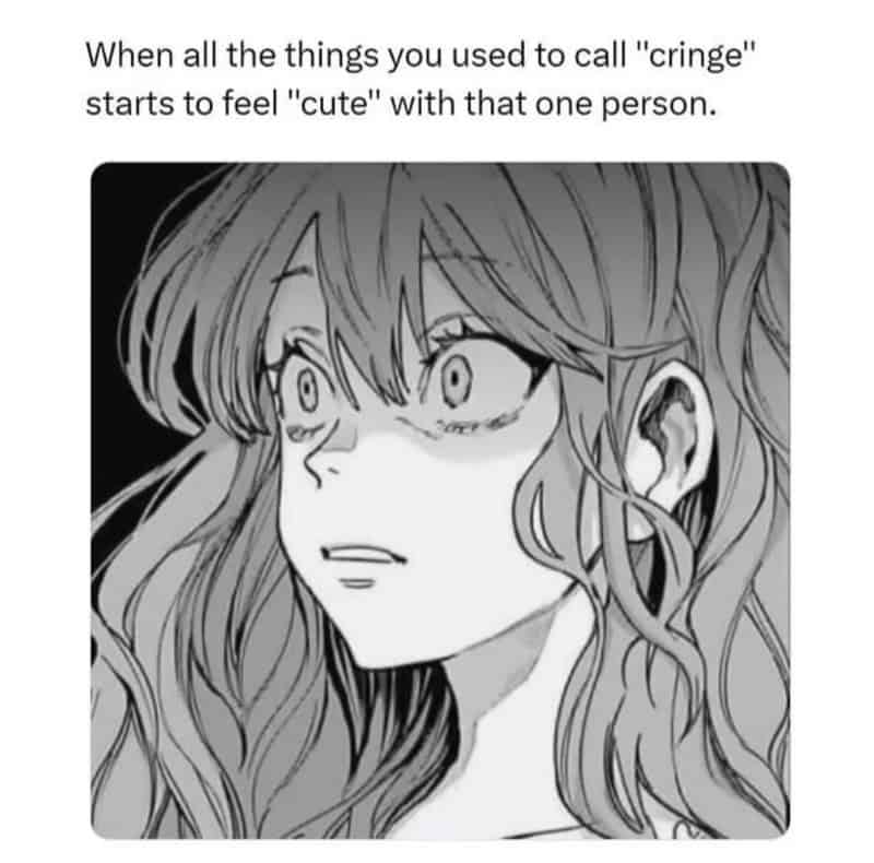 healthy relationship memes. When all the things you used to call "cringe" starts to feel "cute" with that one person.