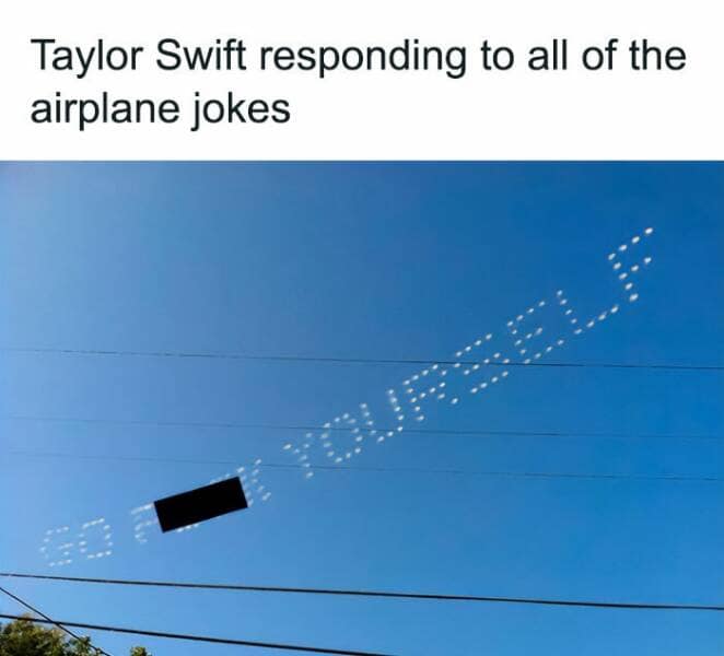 Taylor Swift responding to all of the airplane jokes