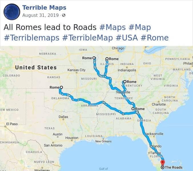 terrible maps, awful maps, calamities, misplaced mayhem, navigational nightmares