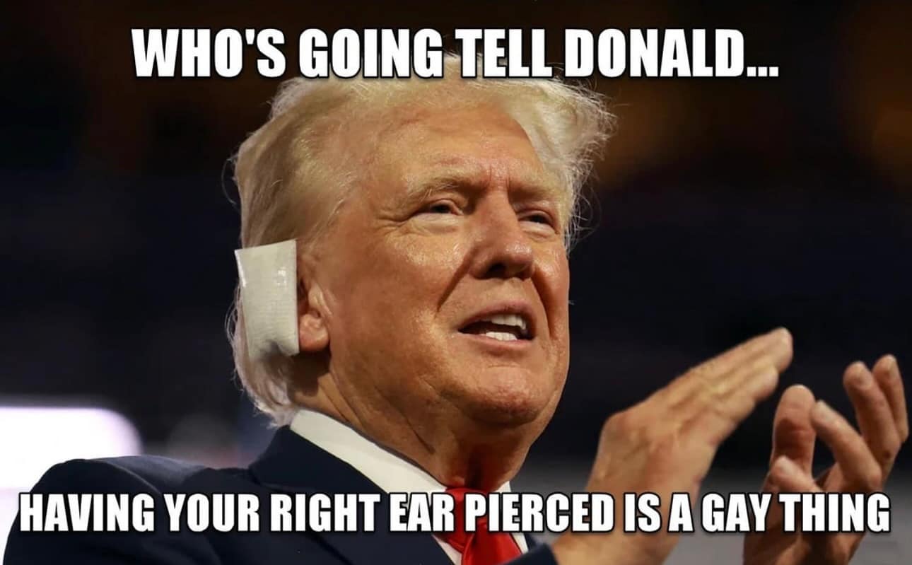 Trump ear pillow memes, trump ear bandage memes, trump ear bandage, trump ear pillow, trump ear memes, Trump RNC memes, political humor, Trump ear covering memes, Trump ear injury memes, political satire
