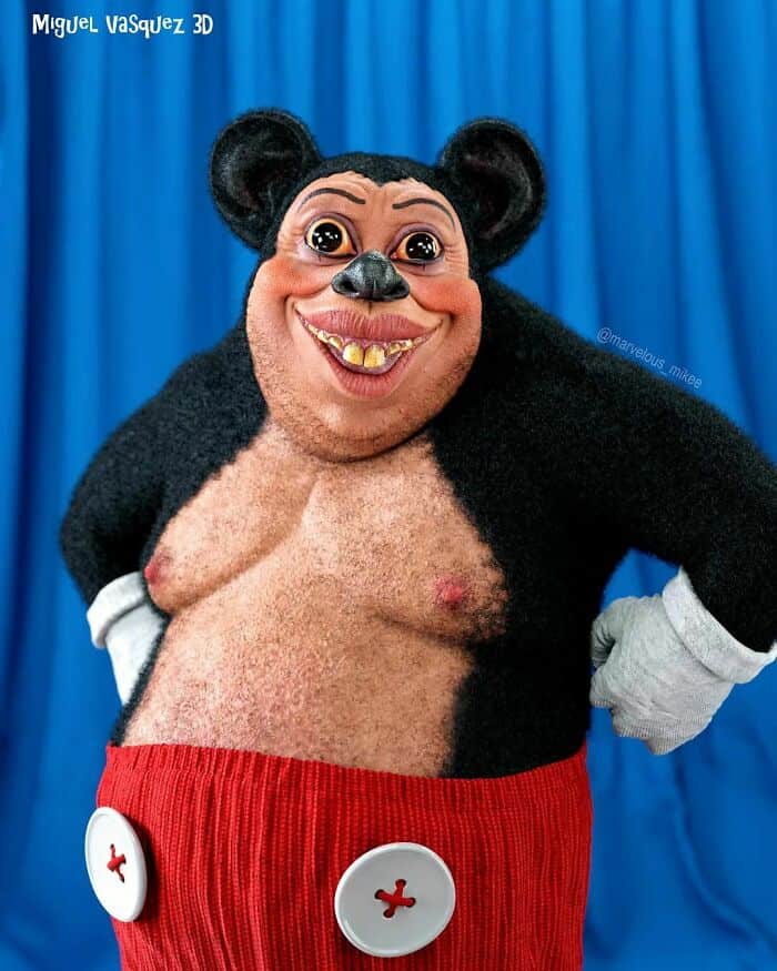 cursed images, Miguel Vasquez, Creepy 3D art, Disturbing childhood characters, Miguel Vasquez 3D art