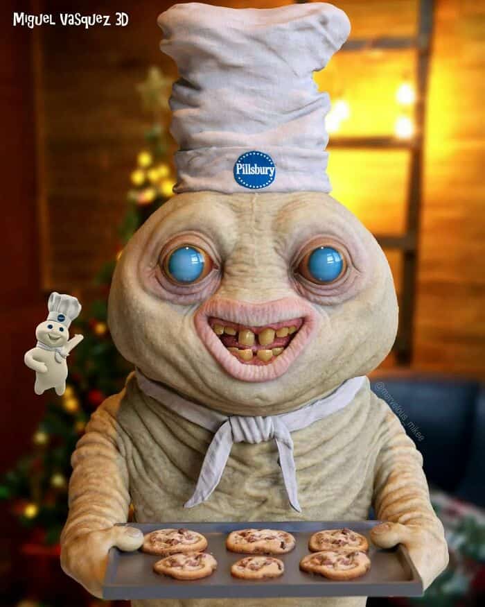 cursed images, Miguel Vasquez, Creepy 3D art, Disturbing childhood characters, Miguel Vasquez 3D art