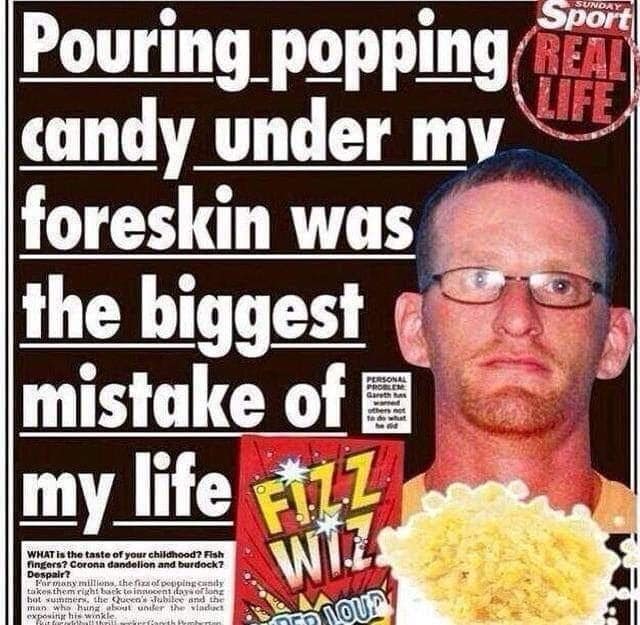 Pouring popping Sport candy under my