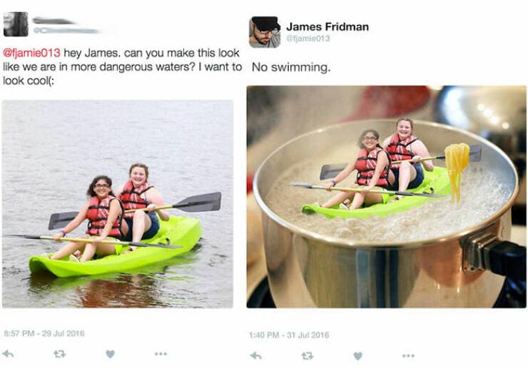 james fridman, Photoshop fails, internet humor, Photoshop jokes, hilarious photo edits, creative photo manipulations