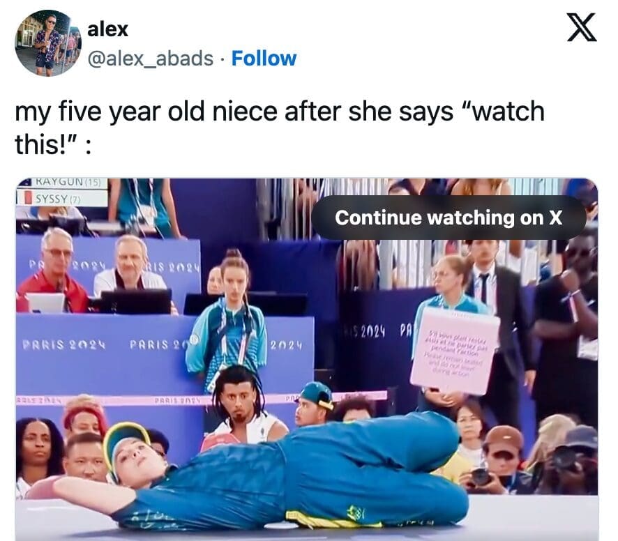 rachael gunn memes, raygun memes, australian breakdancer memes, olympic breakdancing memes, Viral Olympics memes