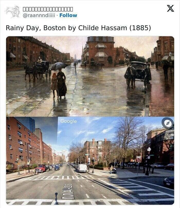 Rainy Day, Boston by Childe Hassam (1885)