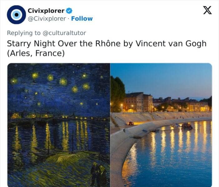 Starry Night Over the Rhône by Vincent van Gogh (Arles, France)
