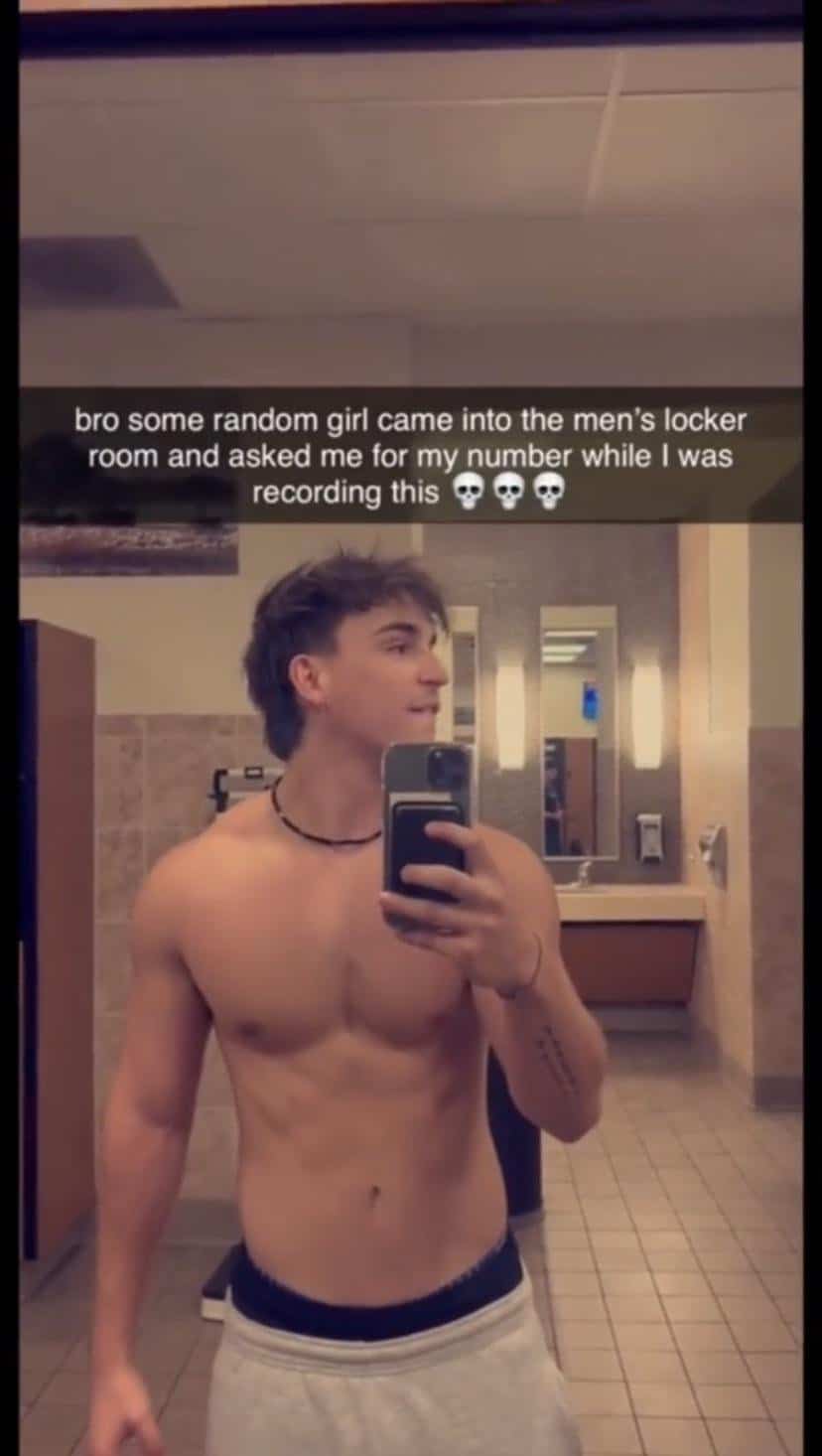 bro some random girl came into the men's locker room and asked me for my number while I was recording this