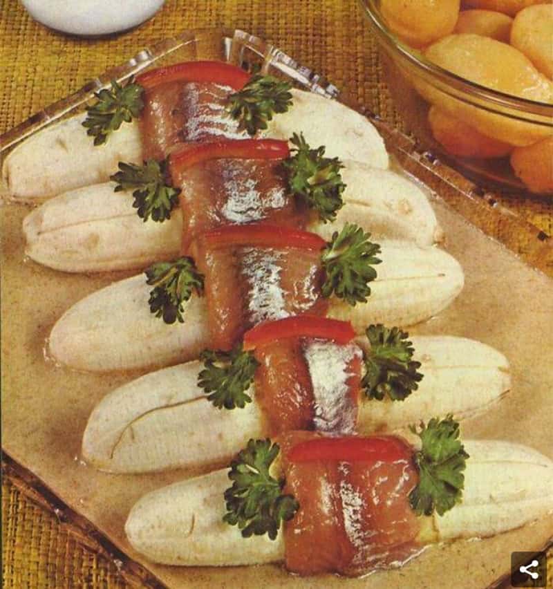 cursed food, weird food pics, vintage recipe books, strange food photos, unusual food images, old cookbooks, retro recipe collections