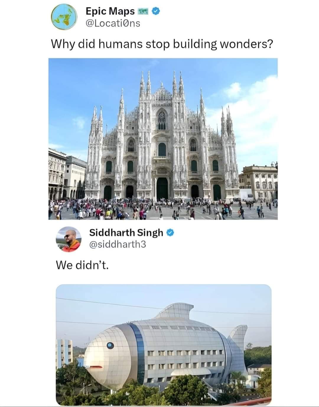 Why did humans stop building wonders?