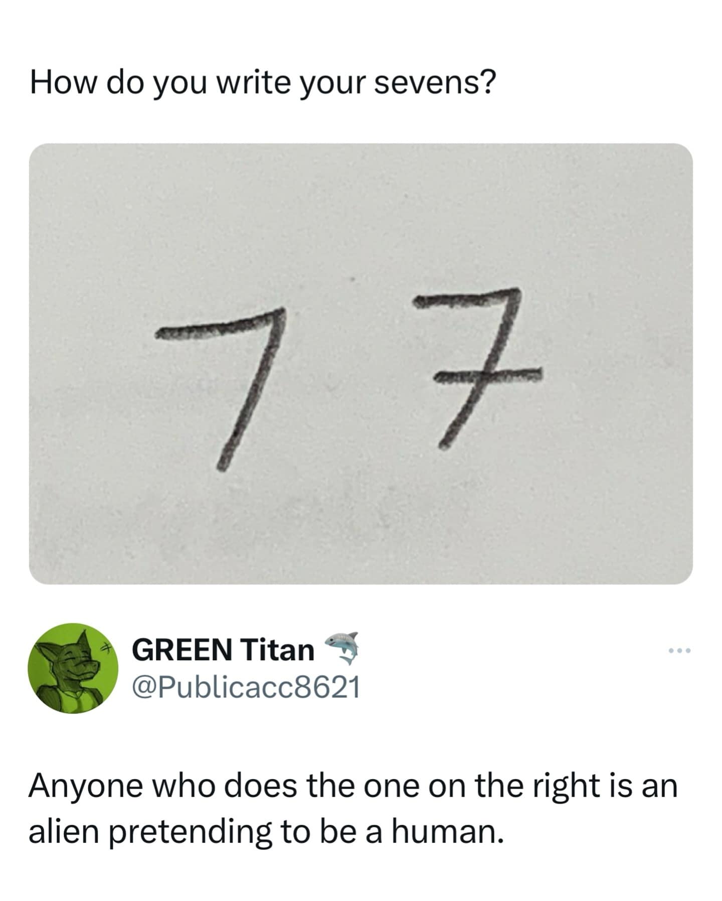 How do you write your sevens?