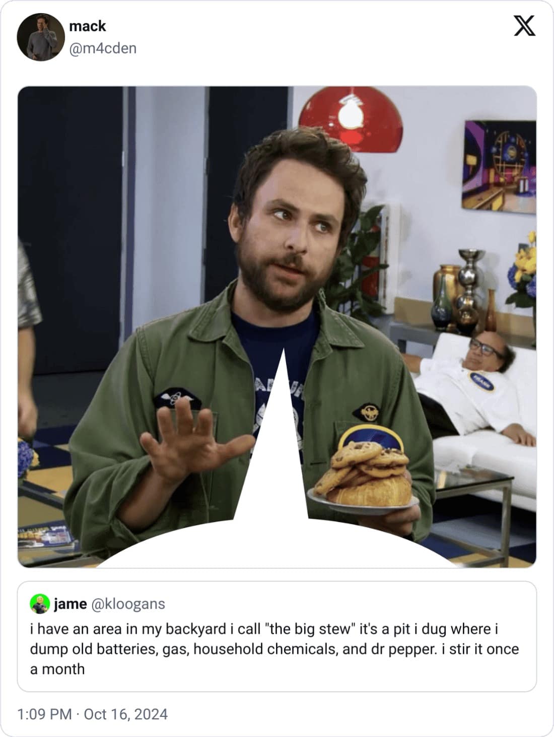 have an area in my backyard i call "the big stew" it's a pit i dug where i dump old batteries, gas, household chemicals, and dr pepper. i stir it once a month