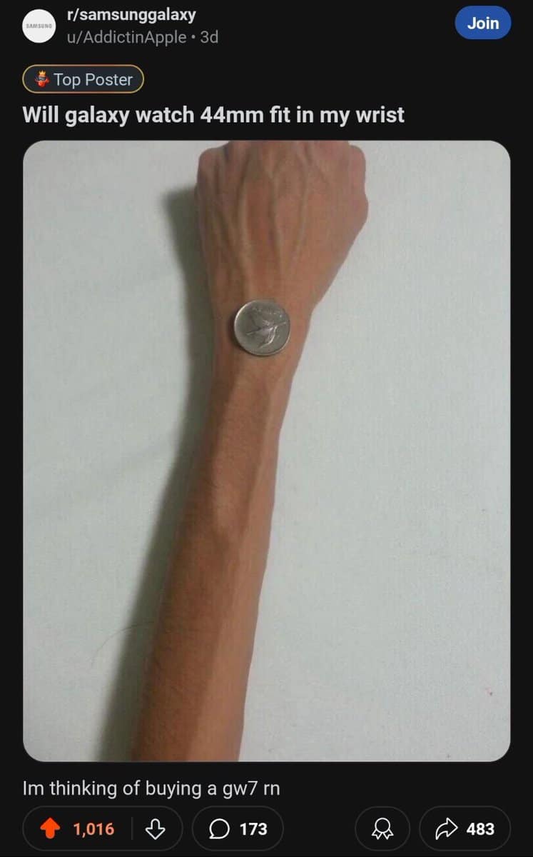 Will galaxy watch 44mm fit in my wrist