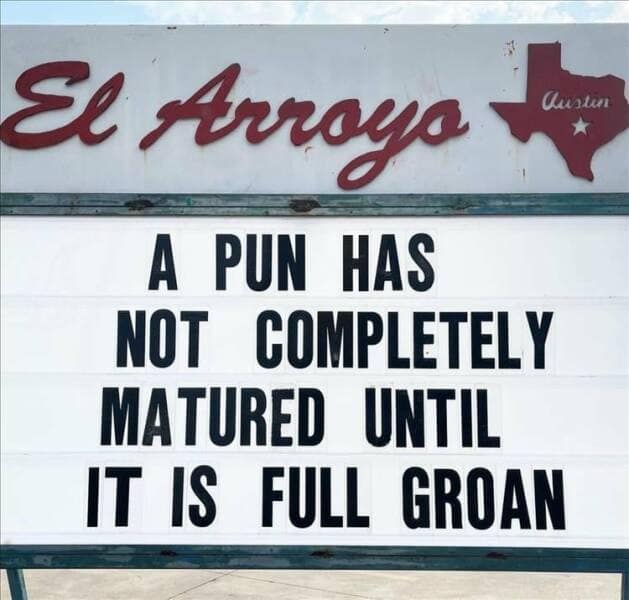 A PUN HAS NOT COMPLETELY MATURED UNTIL IT IS FULL GROAN