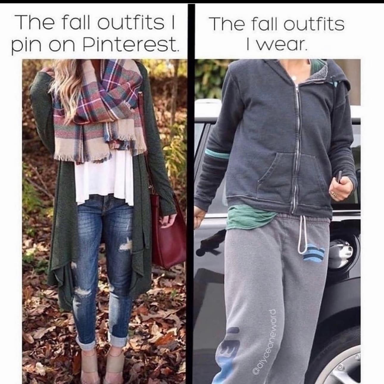 The fall outfits I pin on Pinterest. The fall outfits I wear.