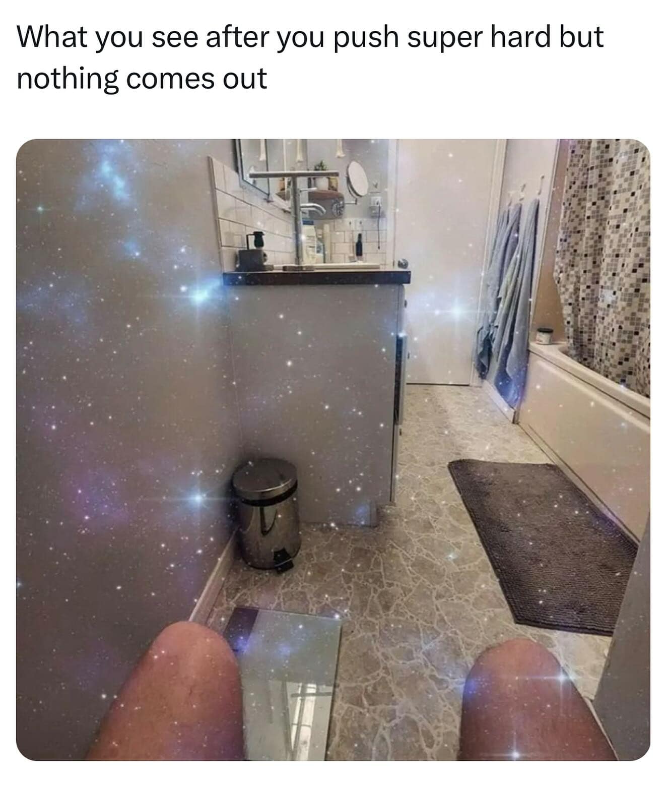 What you see after you push super hard but nothing comes out