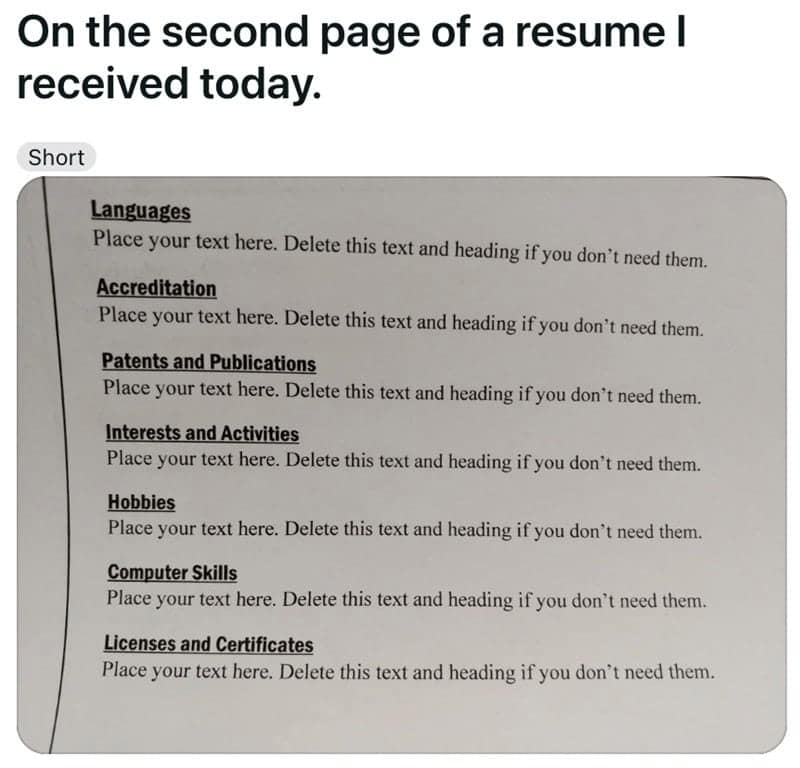 On the second page of a resume I received today.