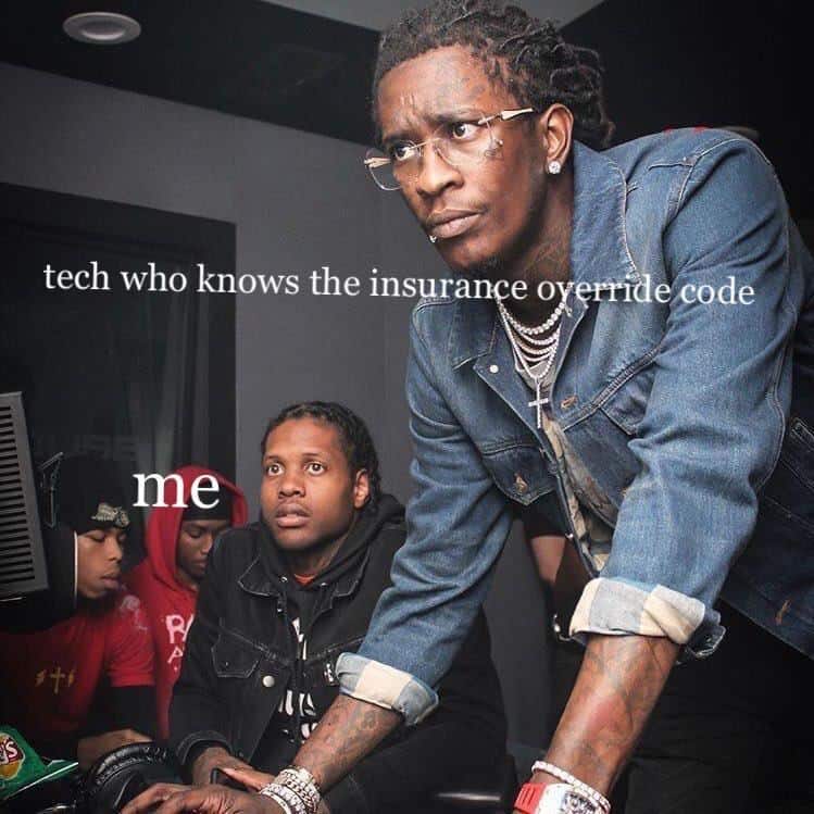 tech who knows the insurance oyerride code me