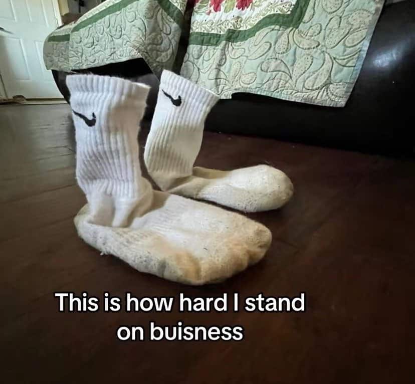 This is how hard I stand on buisness