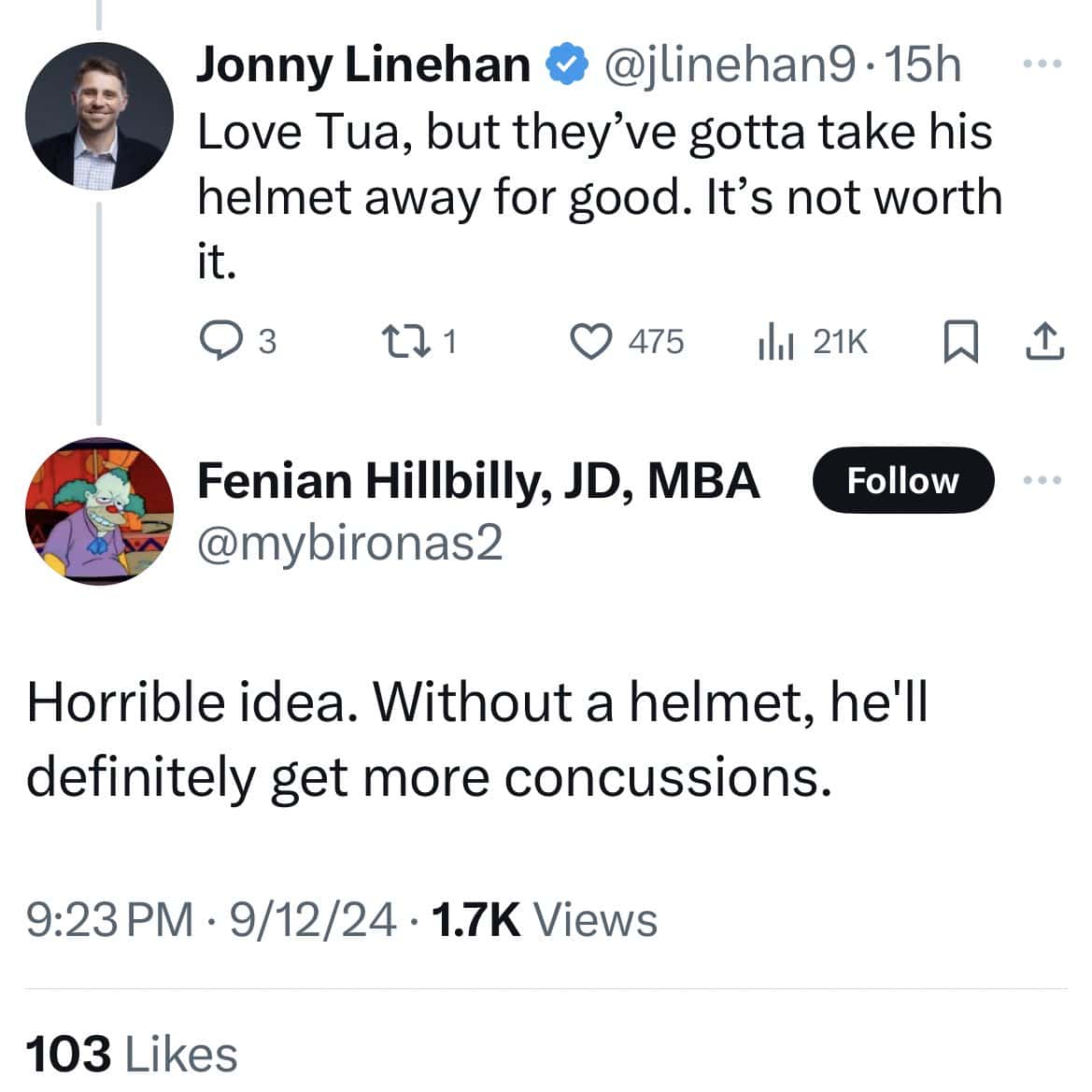 Horrible idea. Without a helmet, he'll definitely get more concussions.