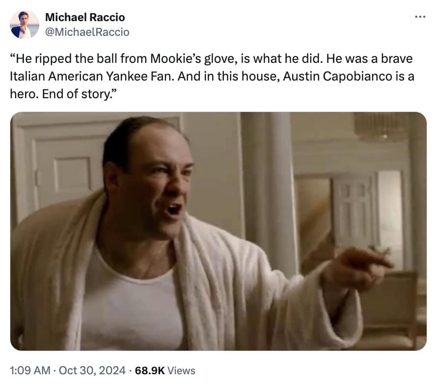 yankees fan interference memes, bronx bedlam, Yankees viral moment memes, Yankees fan chaos memes, Yankees outfield interference memes, World Series fan interference memes, MLB fan interference memes, baseball fan interference memes, World Series viral memes