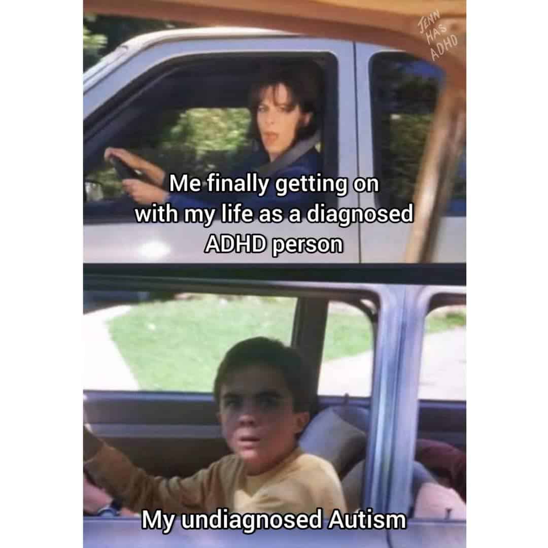 adhd memes, focus memes, distraction memes, attention span memes, hyper-fixation memes, productivity memes, motivation memes, scattered brain memes, focus struggle memes