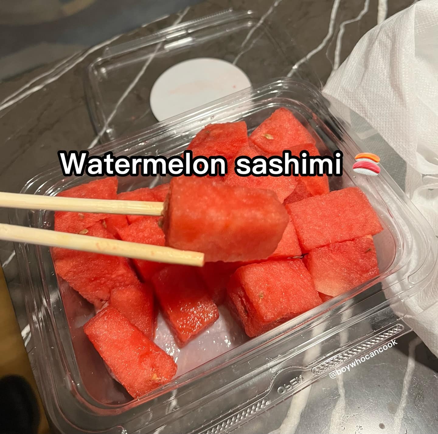 Watermelon sashimi