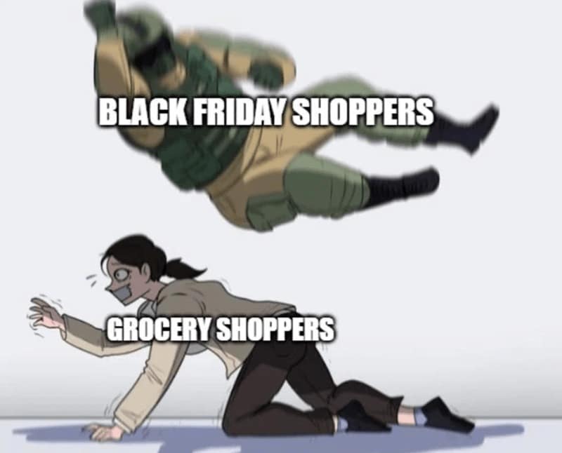 Black Friday meme, Shopping fails: retail fails, purchase fails, consumer fails