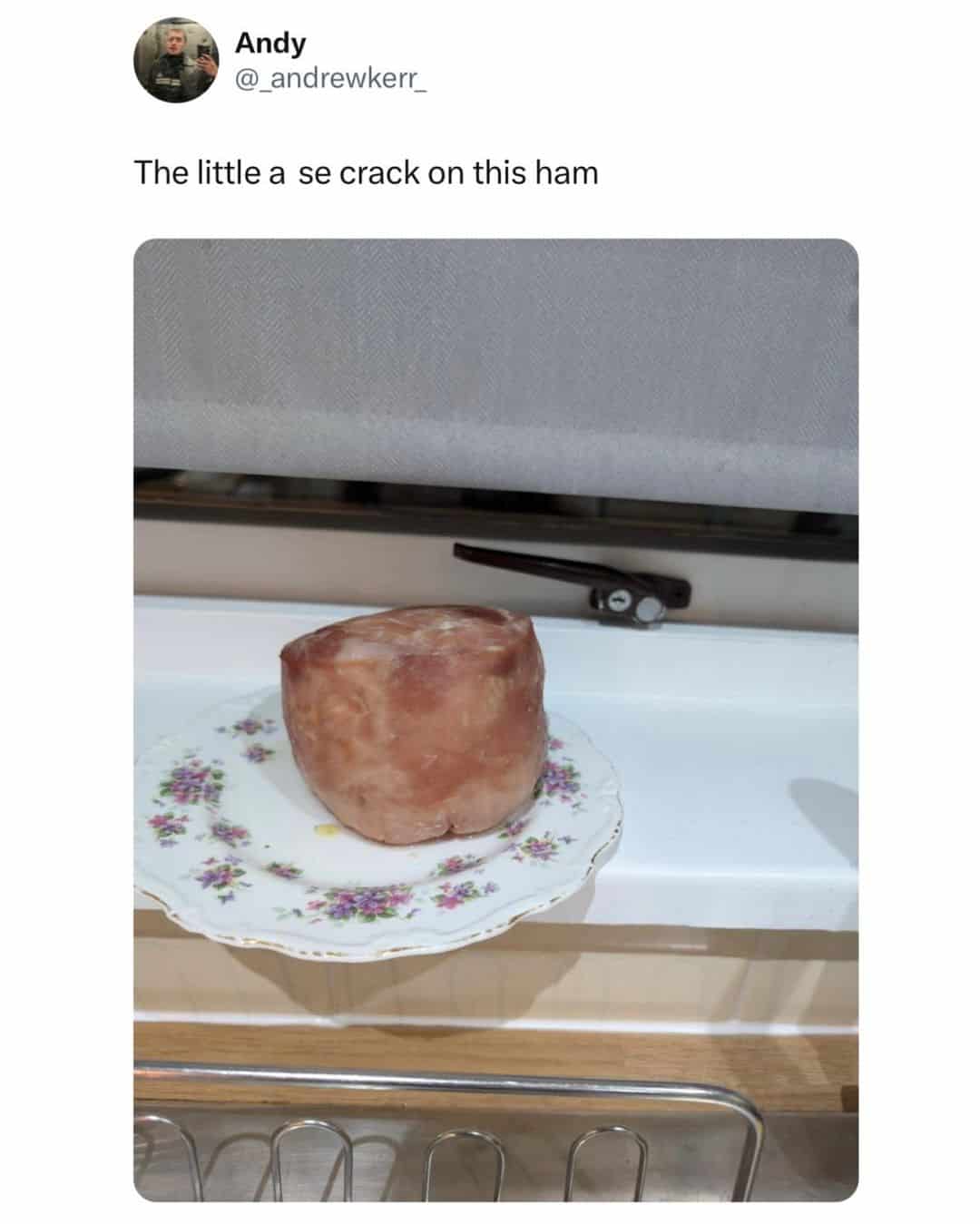 The little a se crack on this ham