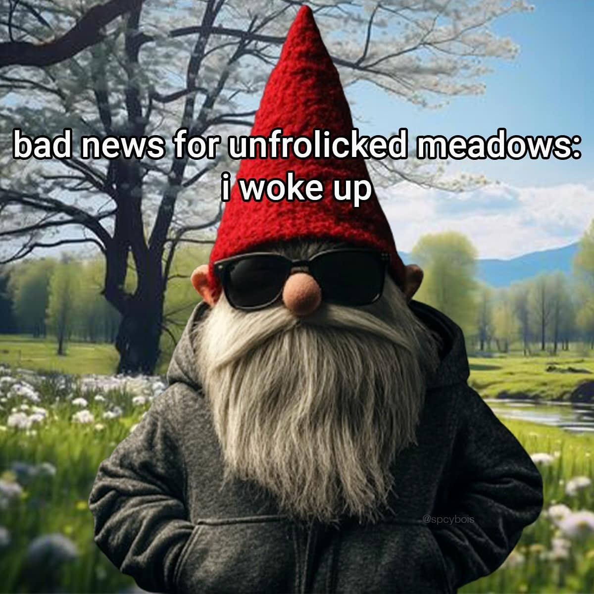 bad news for unfrolicked meadows: i woke up