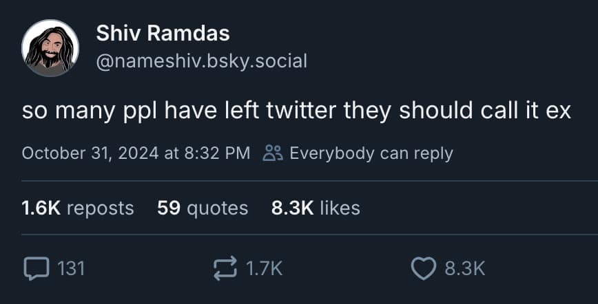 so many ppl have left twitter they should call it ex